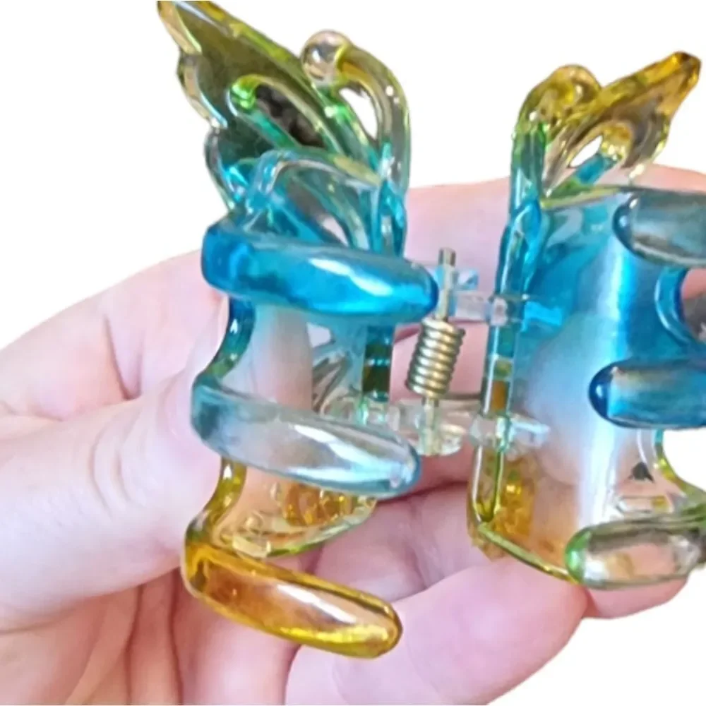 OMBRE hair clip claw yellow, turquoise #yt